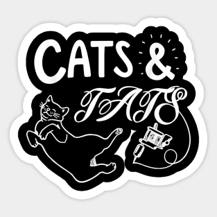 Cats And Ats Funny Cat , Cool Cat , Attoo Lover Sticker